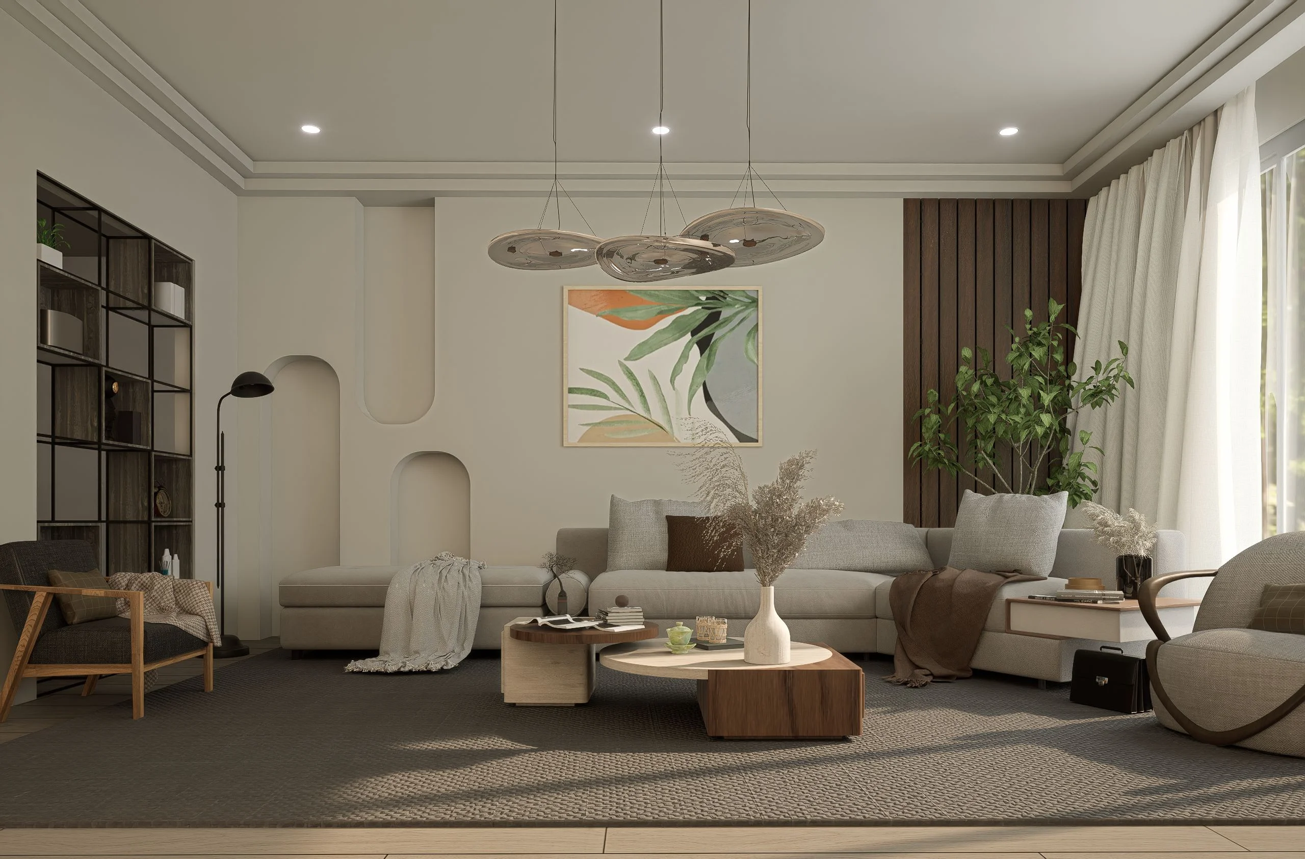 Large wall art and mirrors for expensive-looking home decor